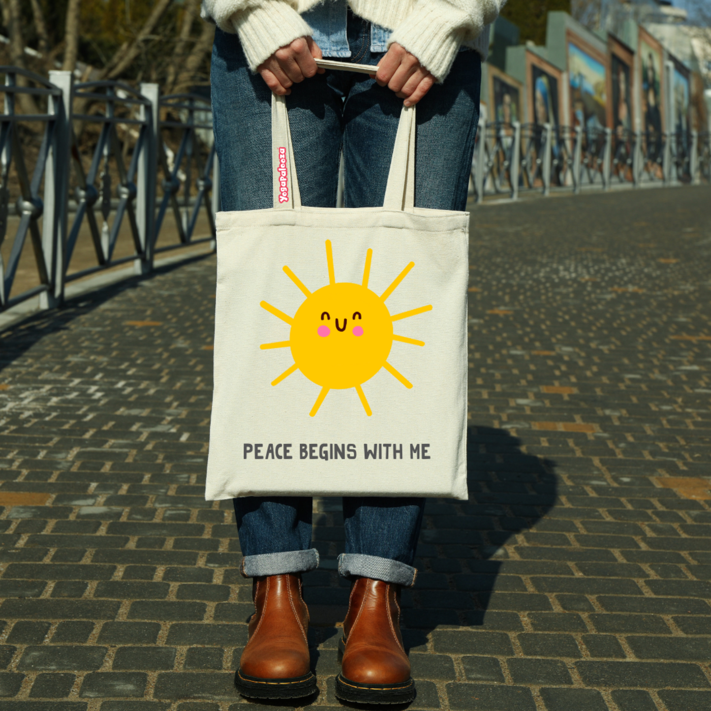 Peace Begins With Me canvas tote bag